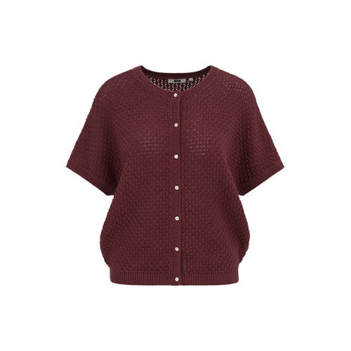WE Fashion gebreid vest donkerrood afbeelding