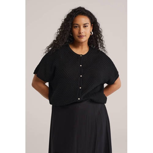 WE Fashion gebreid vest zwart afbeelding