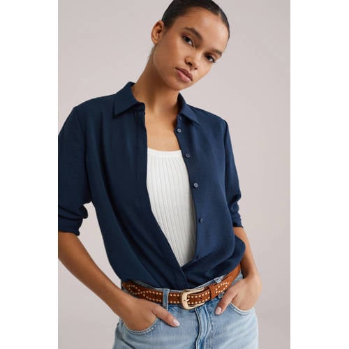 WE Fashion riem met studs bruin afbeelding