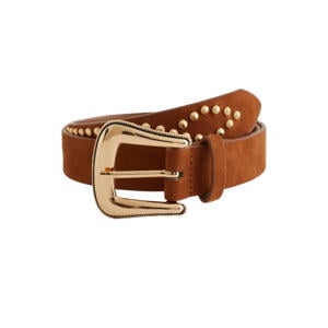 riem met studs bruin
