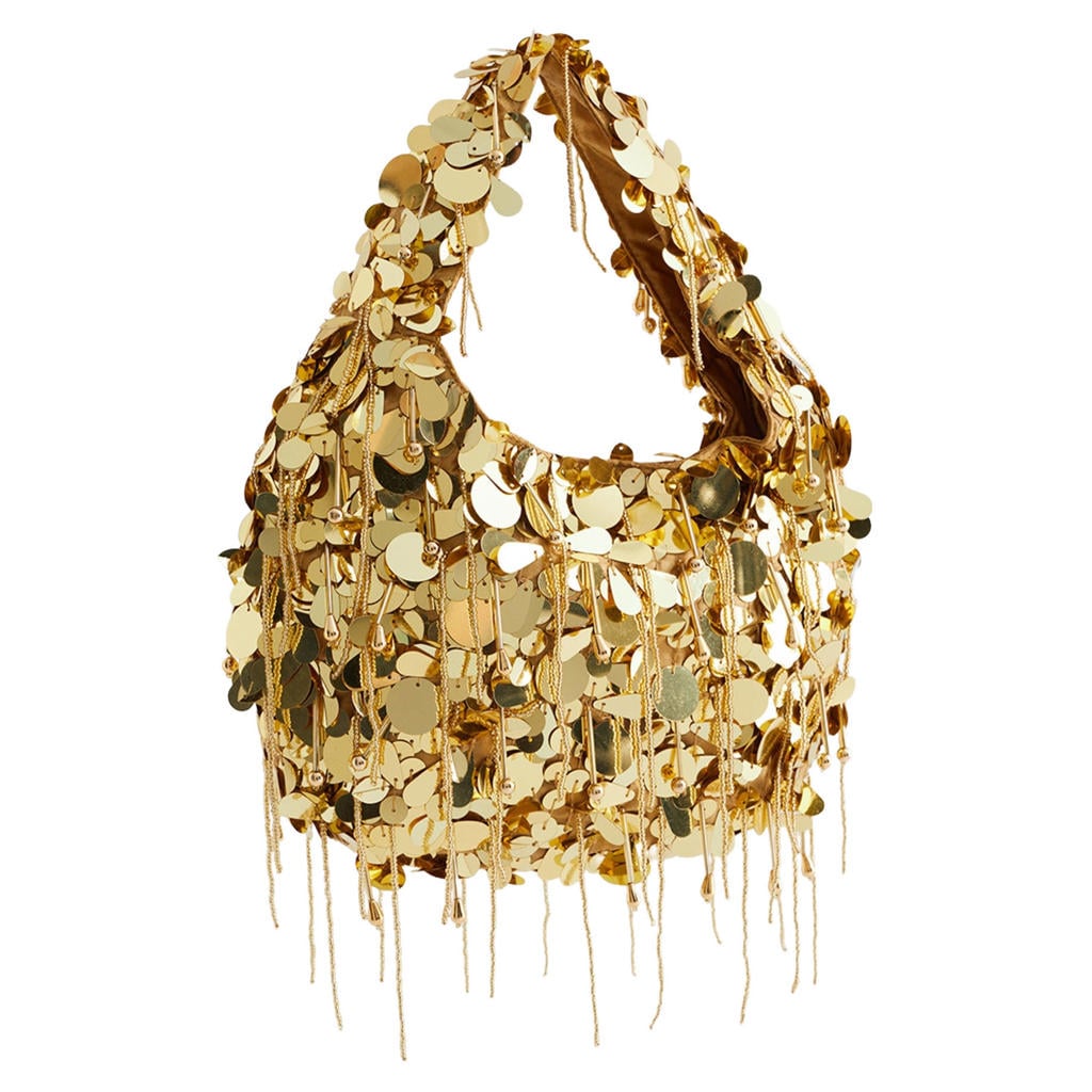 WE Fashion handtas met pailletten goudkleurig