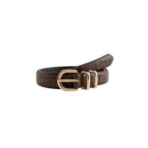 riem met slangenprint bruin