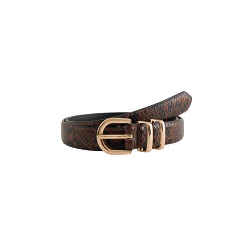 WE Fashion riem met slangenprint bruin afbeelding