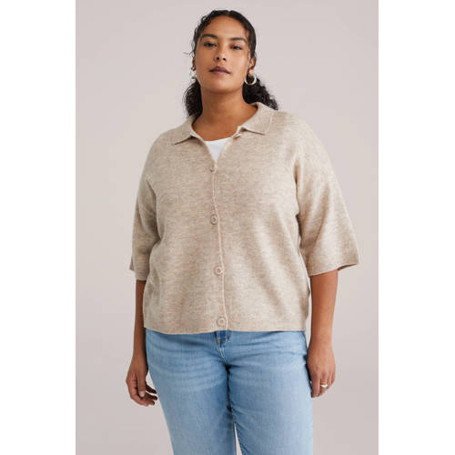 WE Fashion gebreid vest ecru afbeelding