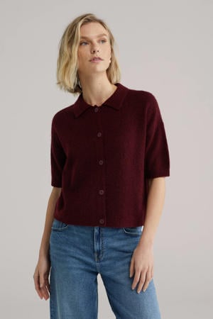 gebreid vest donkerrood