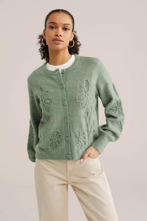 gebloemde vest groen