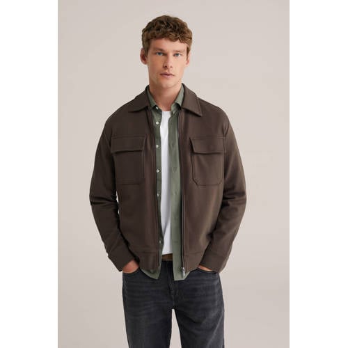 WE Fashion overshirt donkerbruin afbeelding