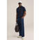WE Fashion slim polo donkerblauw