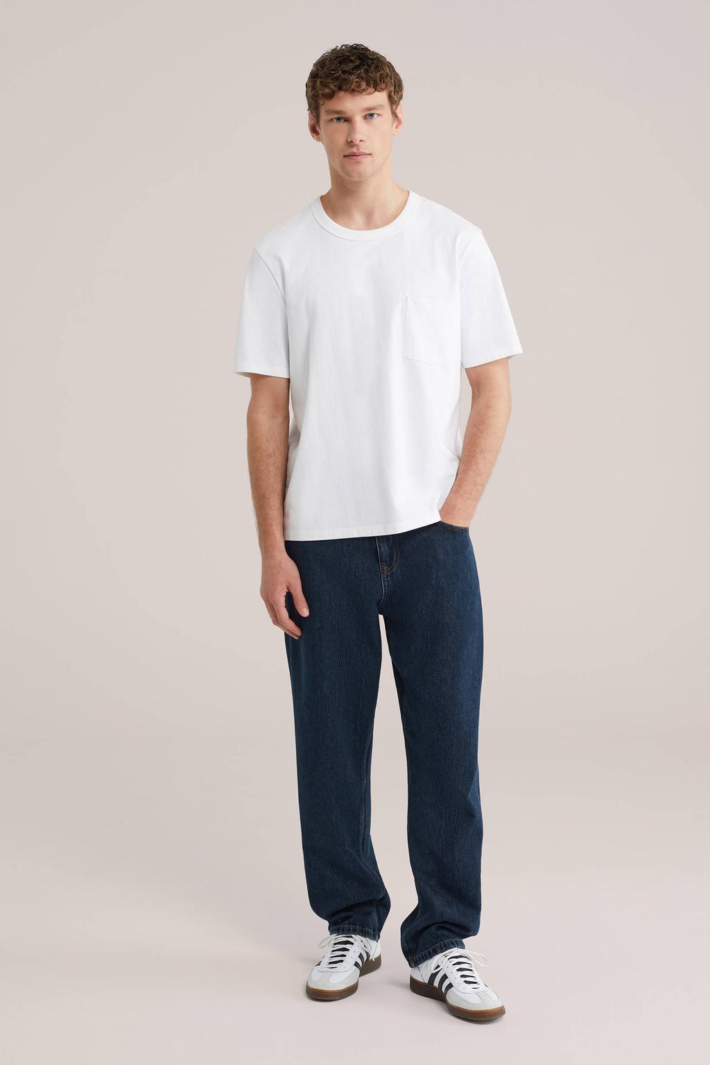 WE Fashion barrel jeans donkerblauw