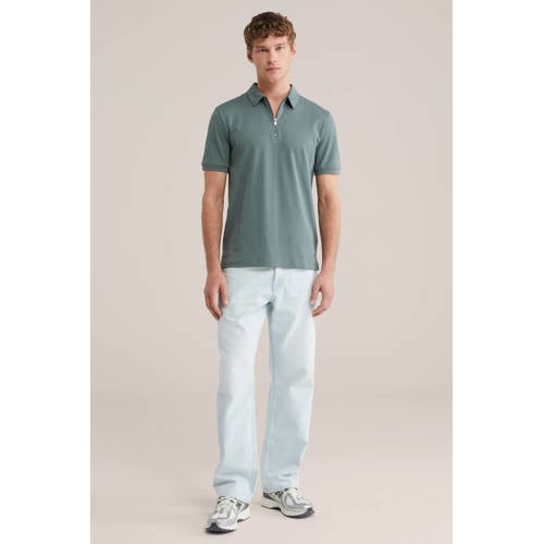 WE Fashion slim polo groen afbeelding