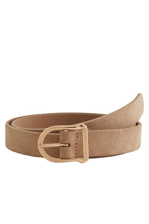 suède riem beige