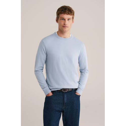 WE Fashion trui fijn gebreid blauw afbeelding