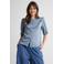 Anytime blouse met ruches blauw