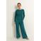 CLAUDIA BY CLAUDIA STRÄTER travelstof wide leg high waist broek petrol