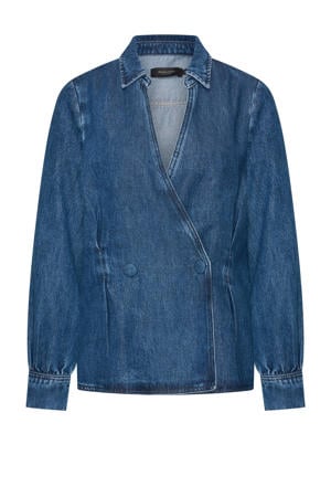 denim blouse dark blue denim