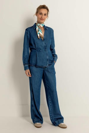 denim blouse dark blue denim
