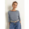 CLAUDIA BY CLAUDIA STRÄTER gestreepte top donkerblauw