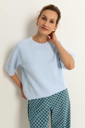 T-shirt lichtblauw gebreid
