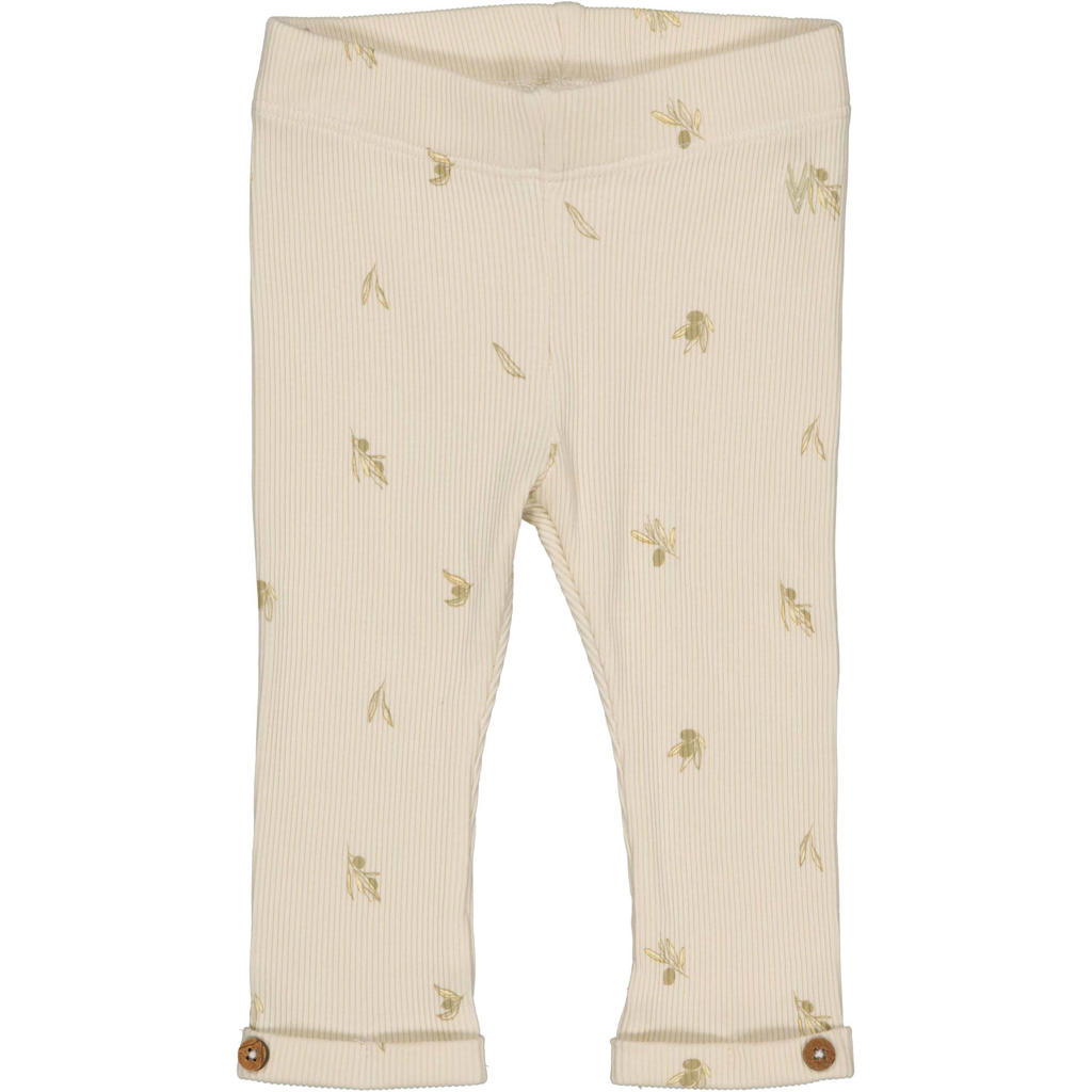 Ecru jongens LEVV Newborn regular casual broek van katoen met elastische tailleband