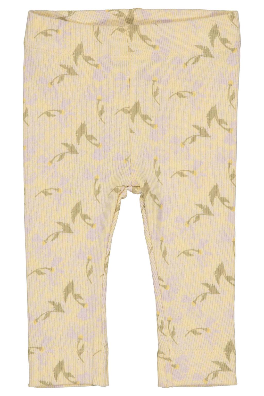 Gele meisjes LEVV Newborn regular legging van katoen met elastische tailleband