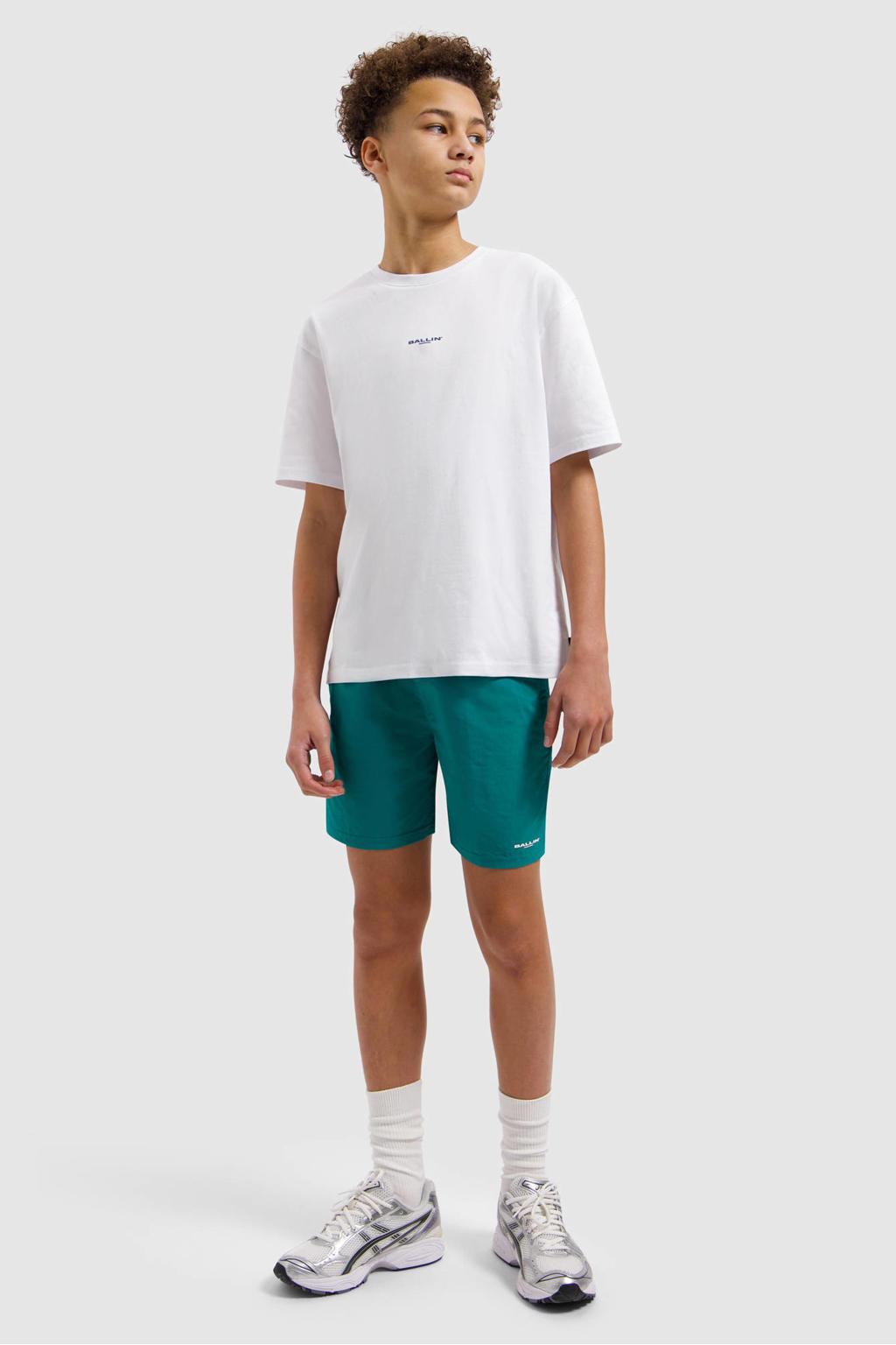 Ballin polyester zwemshort met logo groen