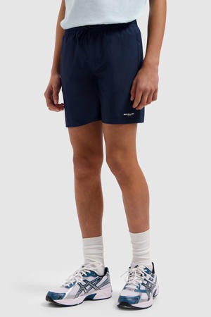 polyester zwemshort met logo donkerblauw