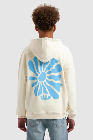 hoodie met backprint ecru