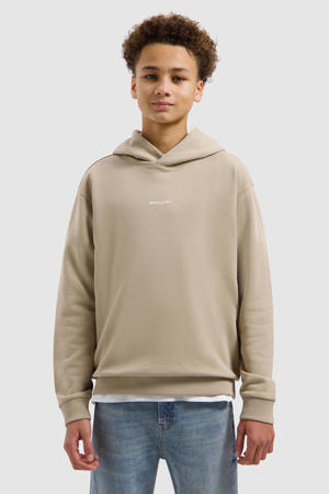 hoodie met backprint beige