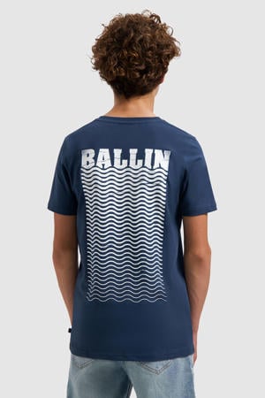 T-shirt met backprint donkerblauw