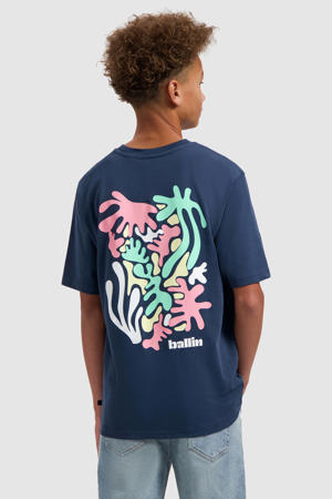 T-shirt met backprint donkerblauw