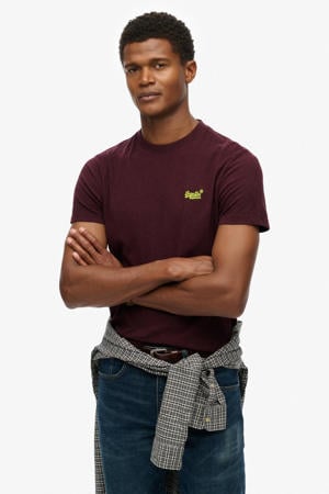 slim T-shirt donkerrood