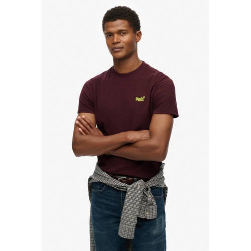Superdry slim T-shirt donkerrood afbeelding