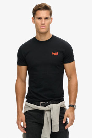 slim T-shirt zwart