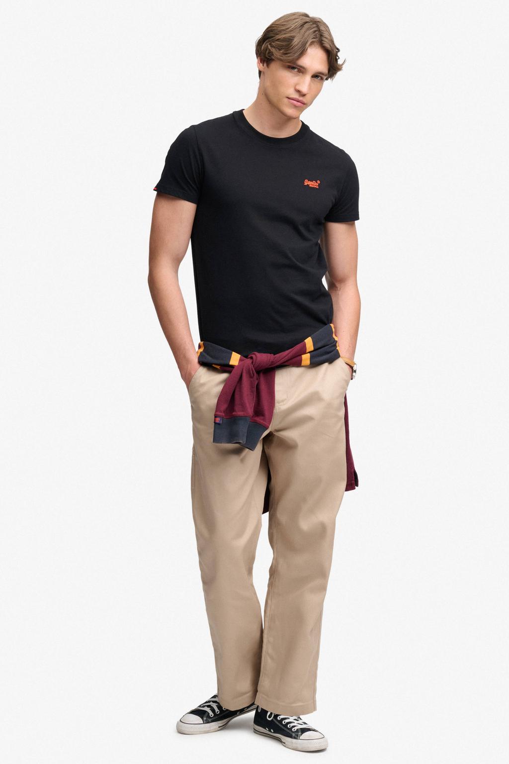 Superdry slim T-shirt zwart