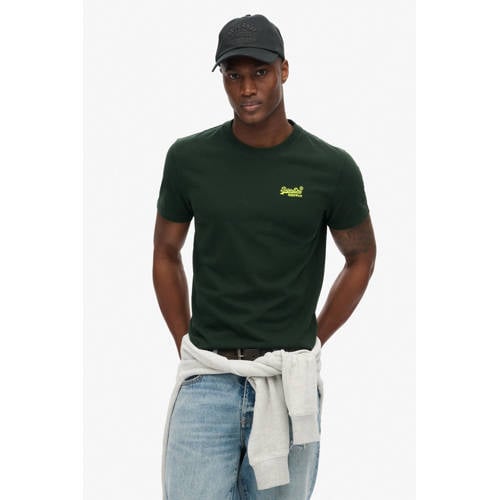 Superdry slim T-shirt donkergroen afbeelding