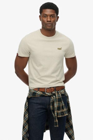 slim T-shirt lichtgrijs