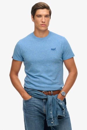slim T-shirt blauw