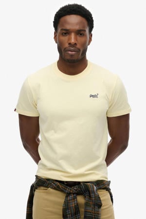 slim T-shirt lichtgeel
