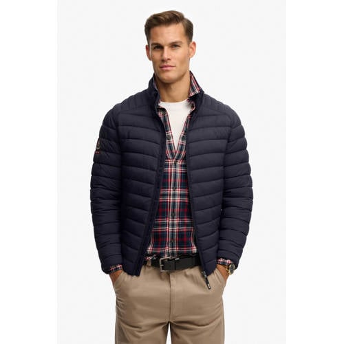 Superdry gewatteerde jas donkerblauw afbeelding