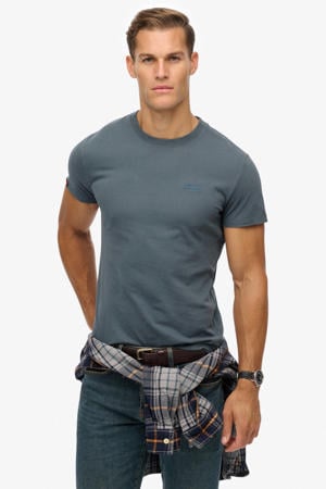 slim T-shirt grijsblauw