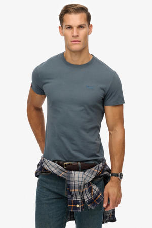 slim T-shirt grijsblauw