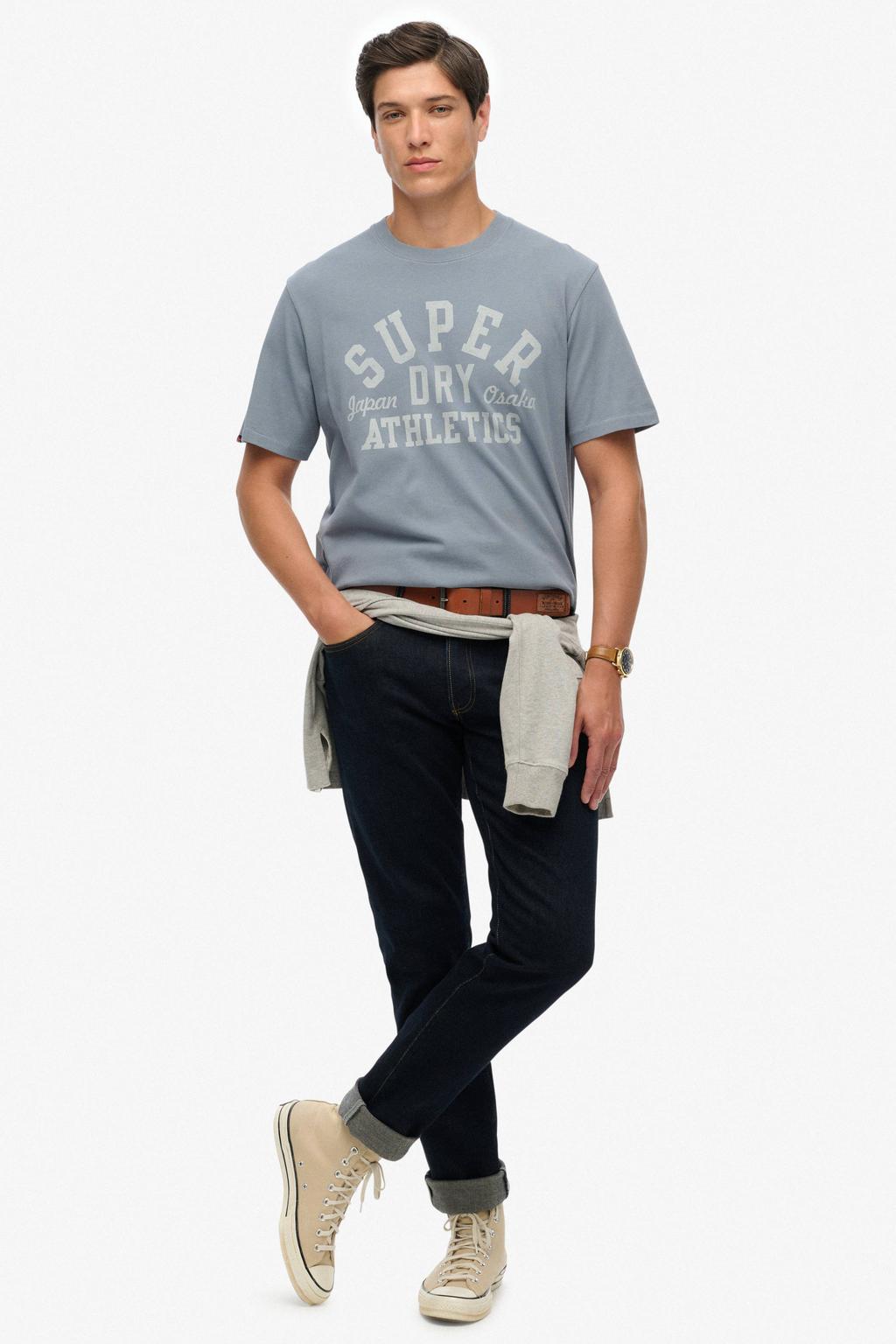 Superdry relaxed T-shirt grijsblauw