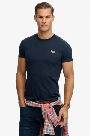 slim T-shirt donkerblauw