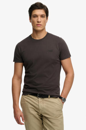 slim T-shirt donkerbruin
