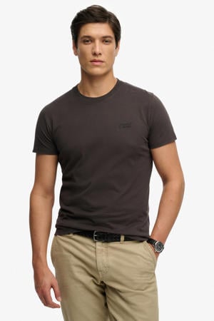 slim T-shirt donkerbruin