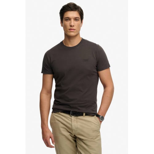 Superdry slim T-shirt donkerbruin afbeelding