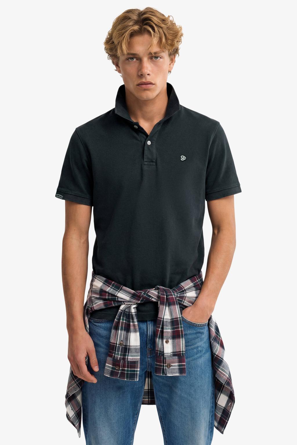 Superdry relaxed polo donkerblauw