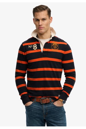 relaxed gestreepte polo donkerblauw