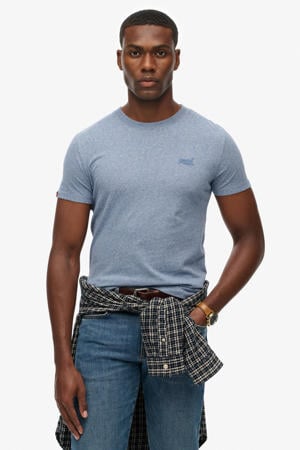 slim T-shirt blauw