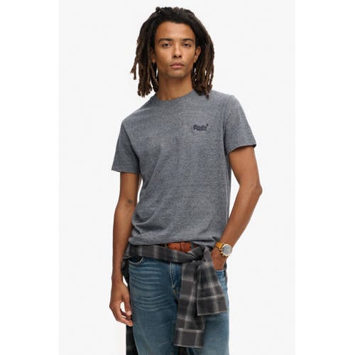 Superdry slim T-shirt grijsblauw afbeelding
